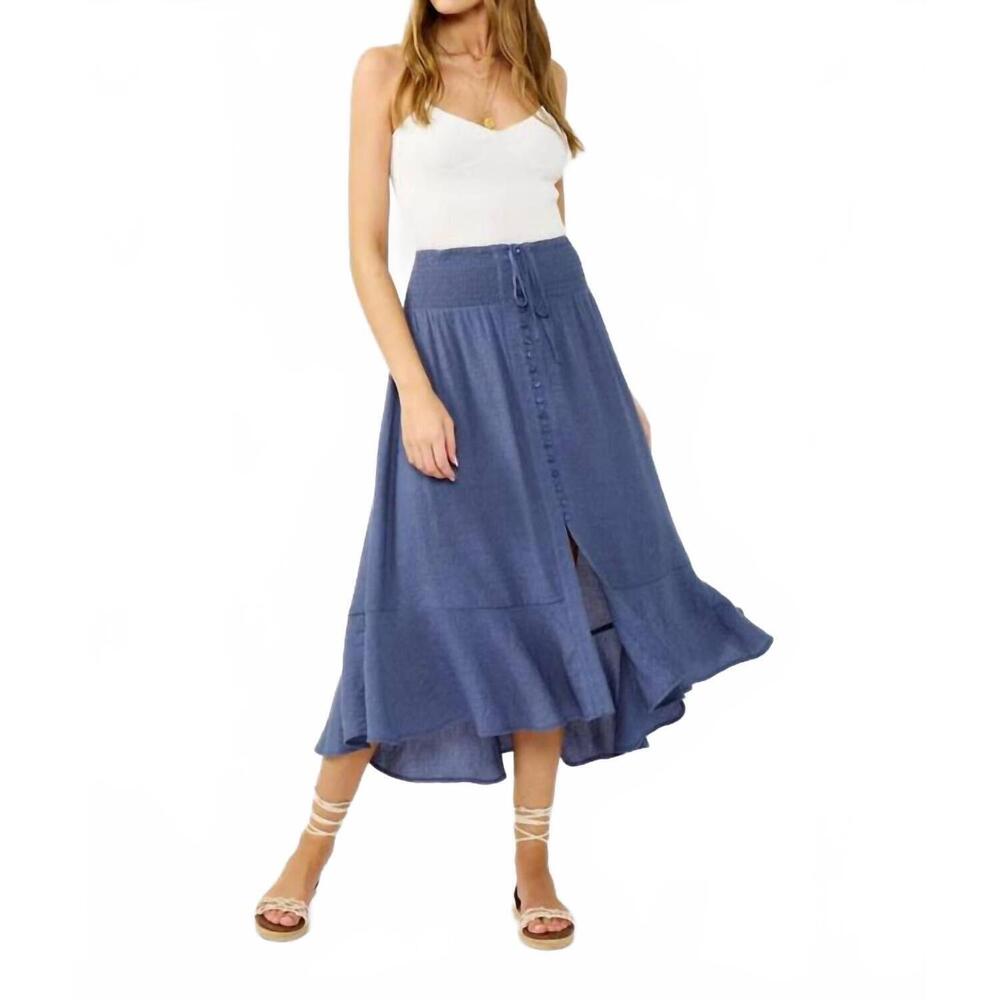 NEW LOVESTITCH smocked waist skirt in blue